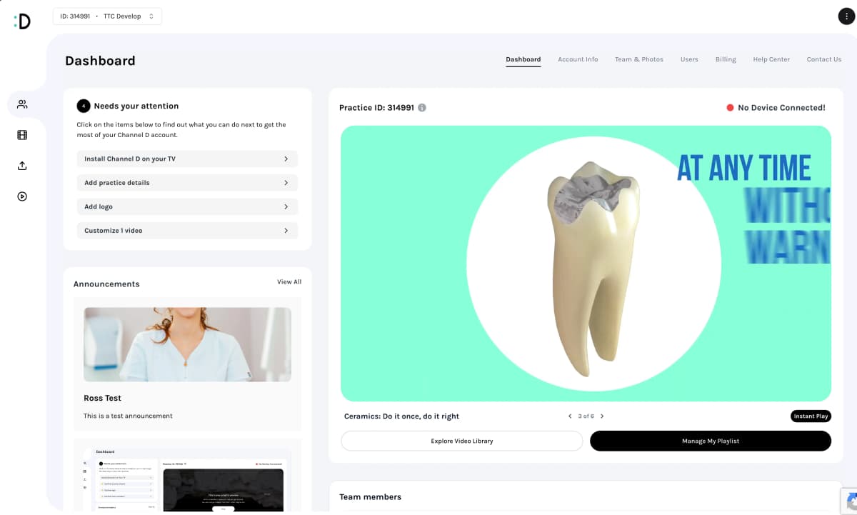 Clinic dashboard